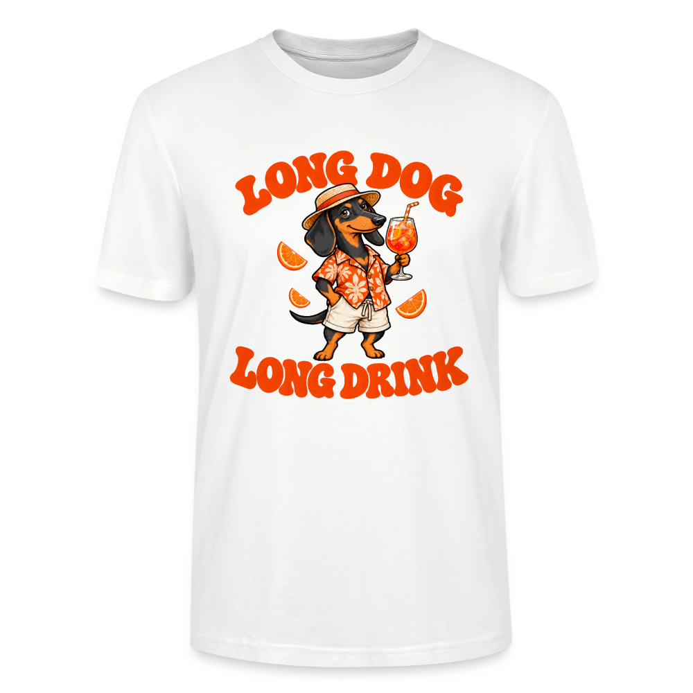 Dackel T-Shirt „Long Dog Long Drink“ – Unisex - Weiß
