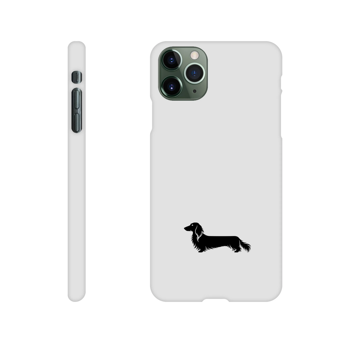 Langhaardackel iPhone Handyhülle „Finn“ - iPhone 11 Pro Max Weiß