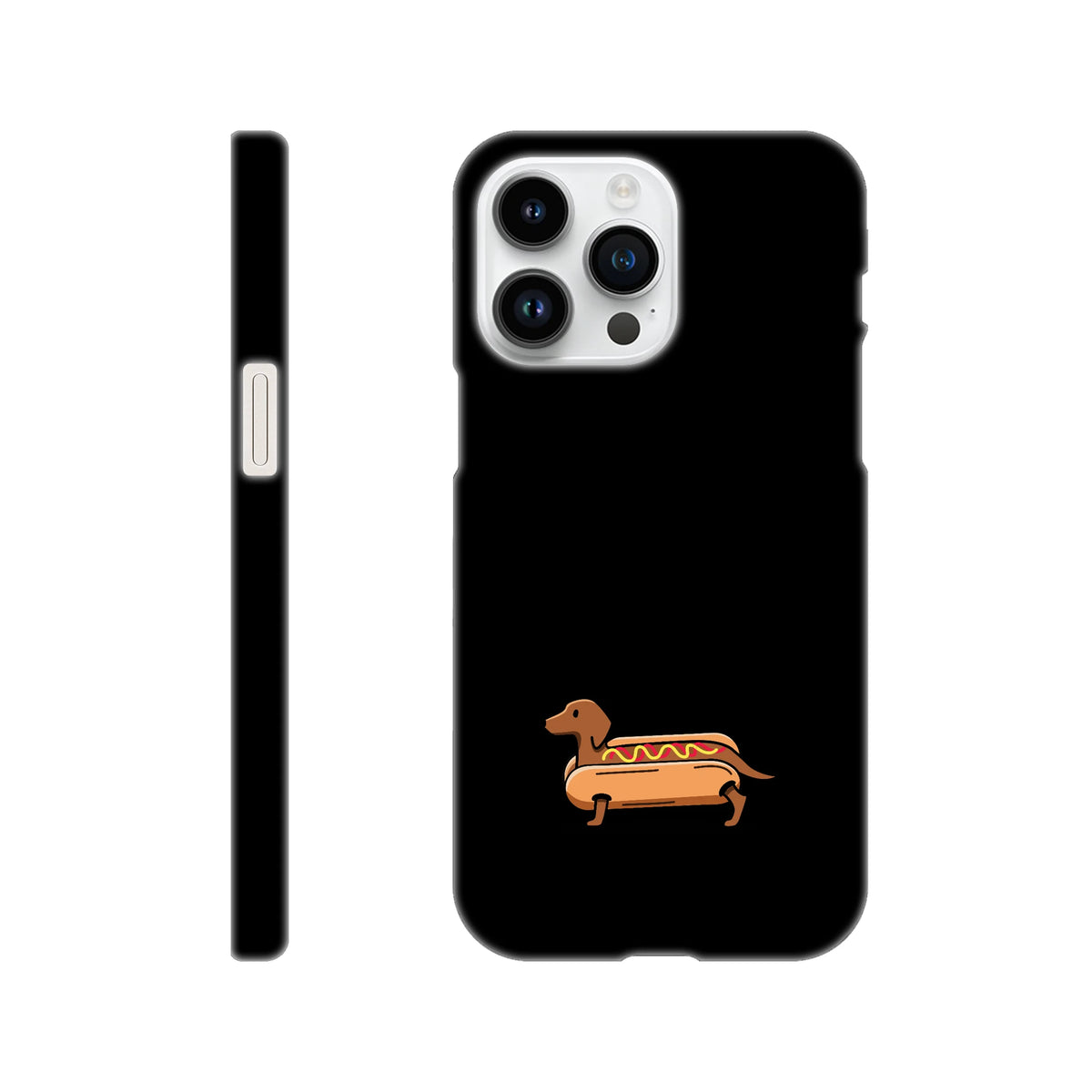 Dackel iPhone Handyhülle „Hot Dog“ - iPhone 14 Pro Max Schwarz