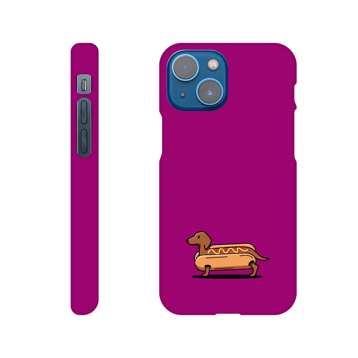 Dackel iPhone Handyhülle „Hot Dog“ - iPhone 13 Mini Lila