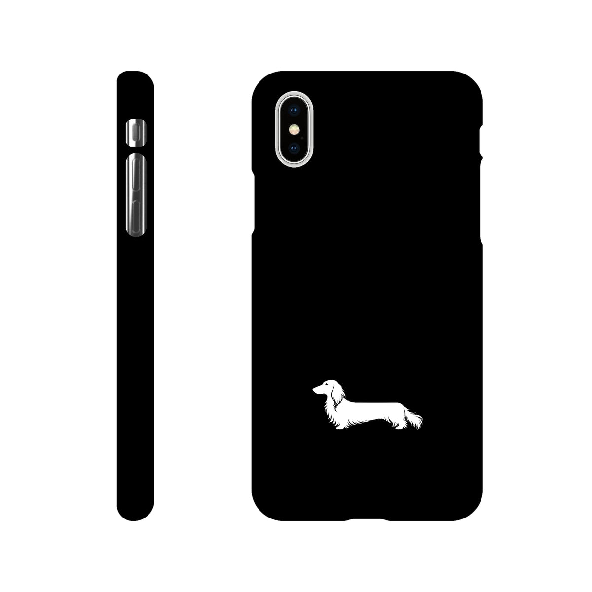 Langhaardackel iPhone Handyhülle „Finn“ - iPhone X Schwarz