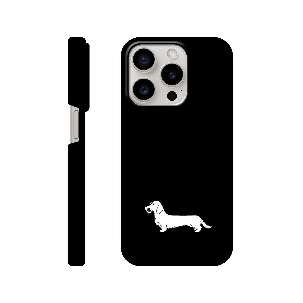 Rauhaardackel iPhone Handyhülle „Rosi“ - iPhone 15 Pro Schwarz