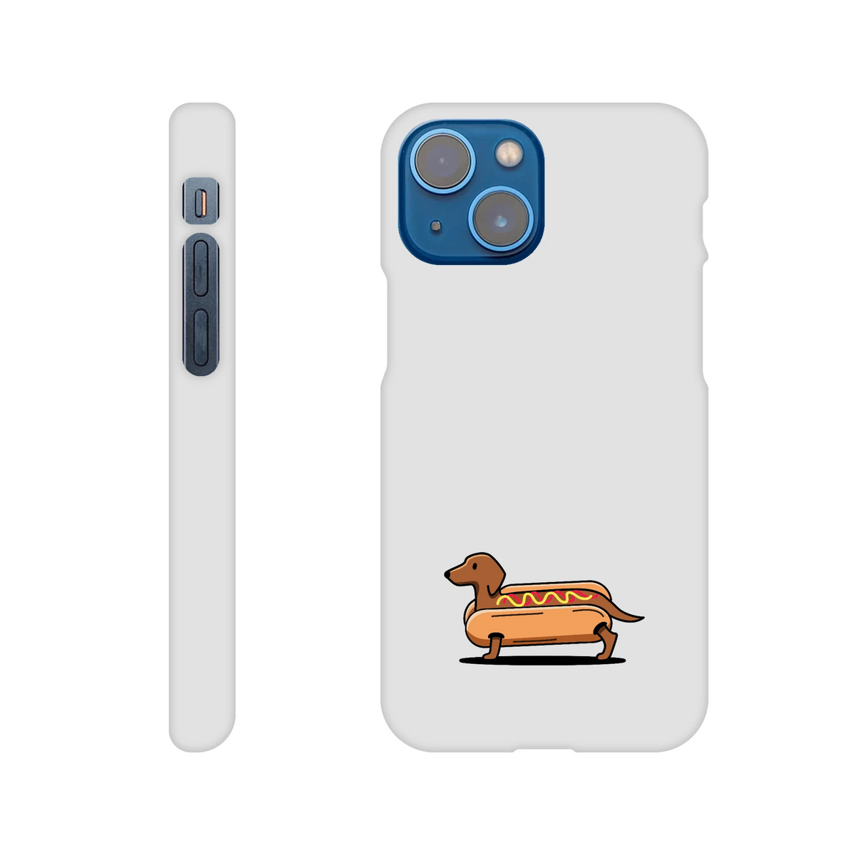 Dackel iPhone Handyhülle „Hot Dog“ - iPhone 13 Mini Weiß