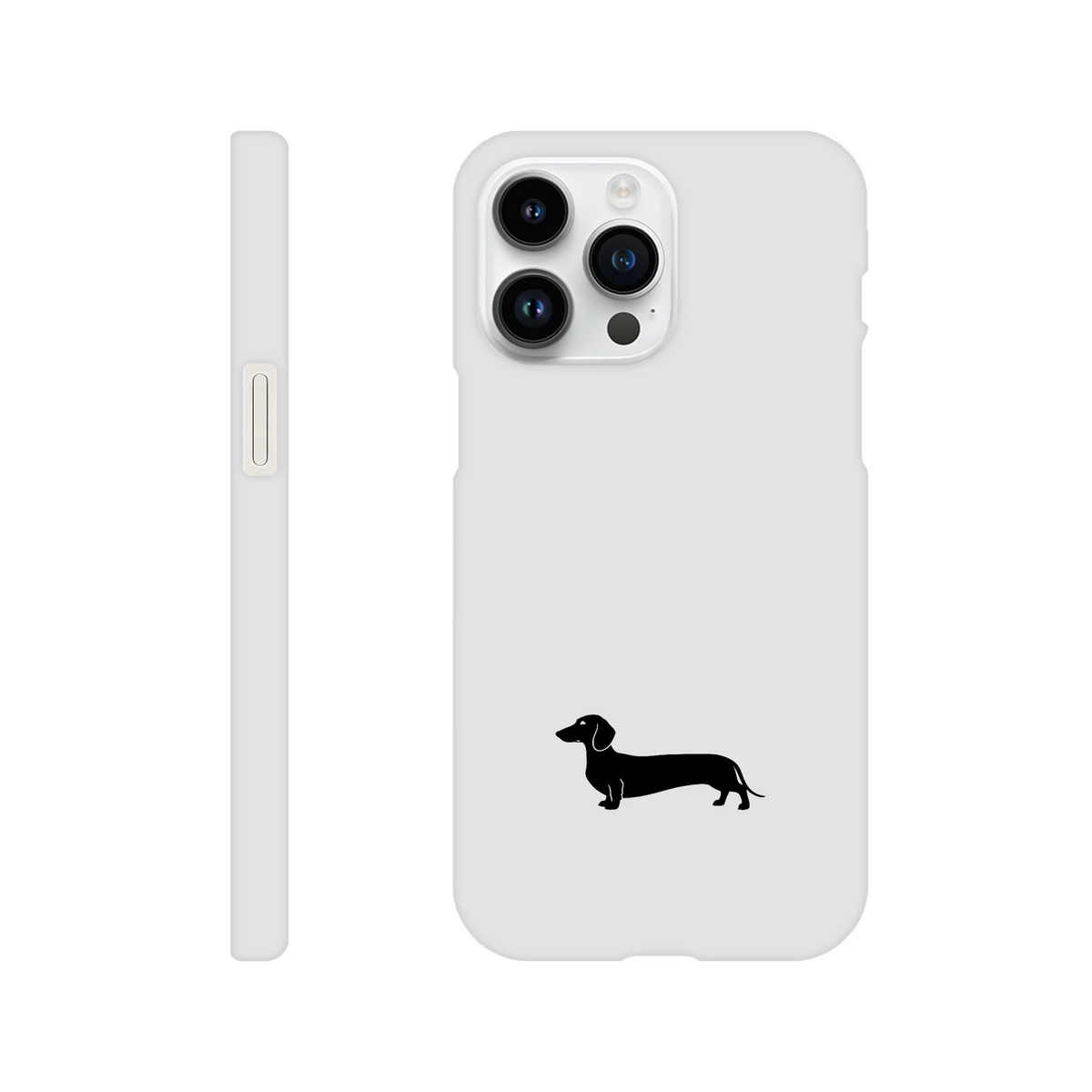 Kurzhaardackel iPhone Handyhülle „Pablo“ - iPhone 14 Pro Max Weiß