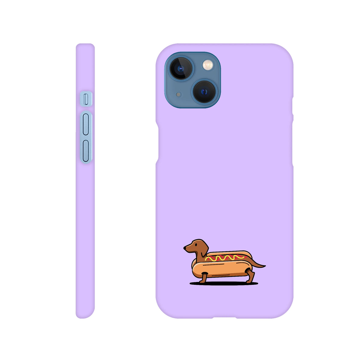 Dackel iPhone Handyhülle „Hot Dog“ - iPhone 13 Flieder