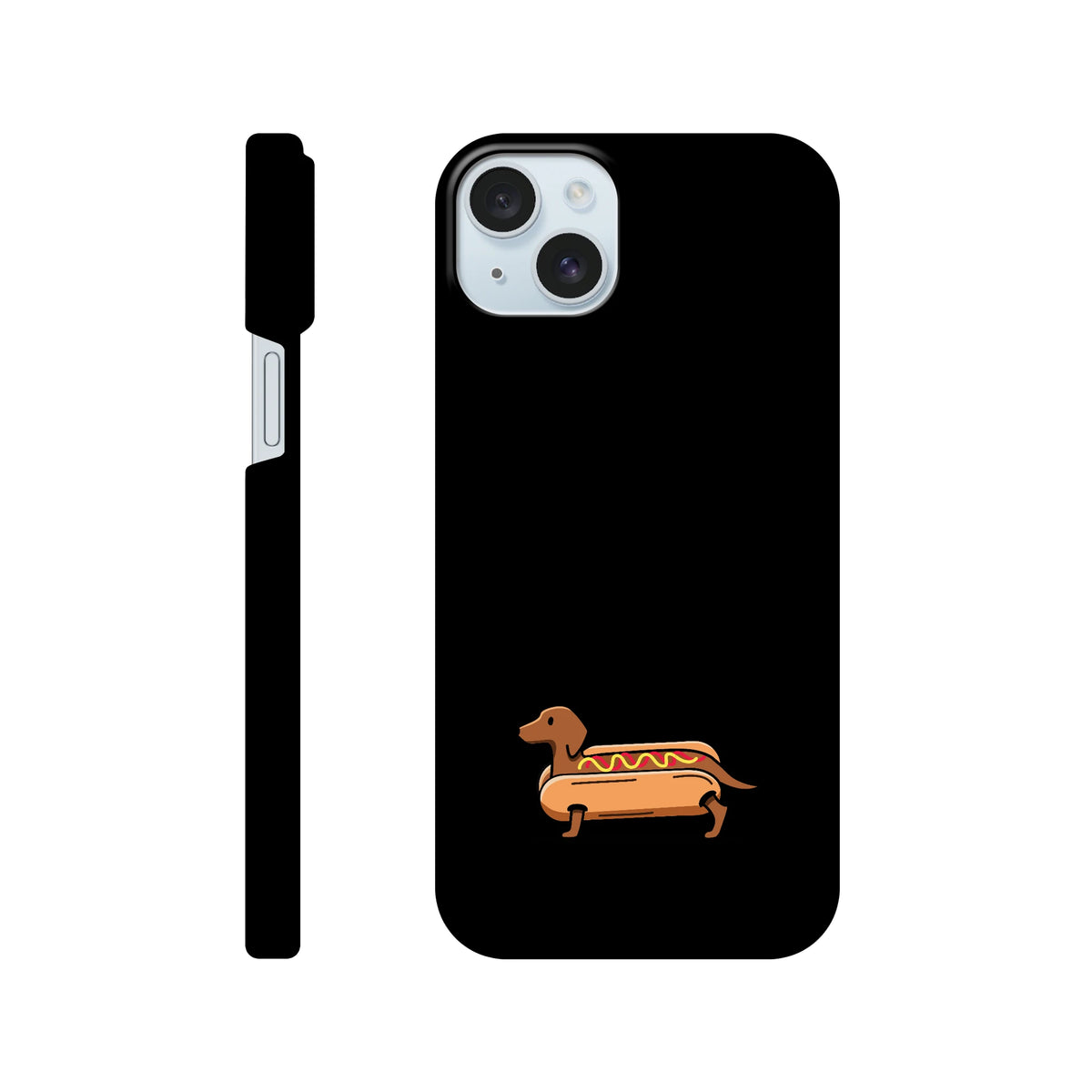 Dackel iPhone Handyhülle „Hot Dog“ - iPhone 15 Plus Schwarz