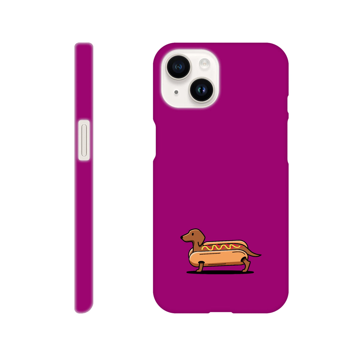 Dackel iPhone Handyhülle „Hot Dog“ - iPhone 14 Lila