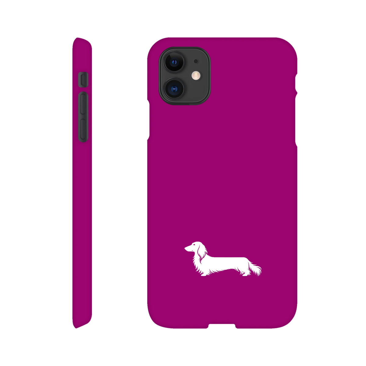 Langhaardackel iPhone Handyhülle „Finn“ - iPhone 11 Lila
