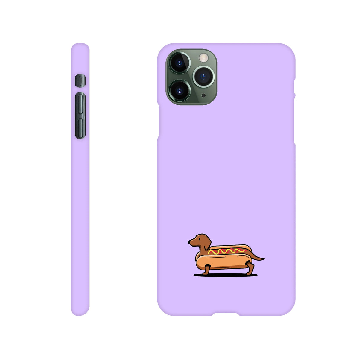 Dackel iPhone Handyhülle „Hot Dog“ - iPhone 11 Pro Max Flieder