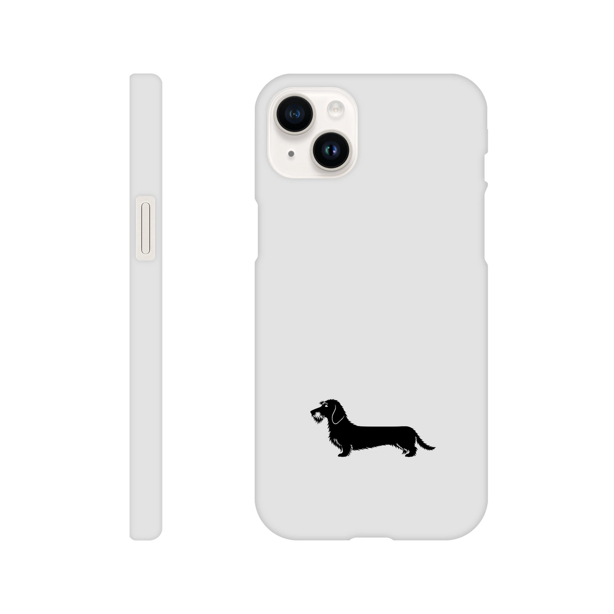 Rauhaardackel iPhone Handyhülle „Rosi“ - iPhone 14 Plus Weiß