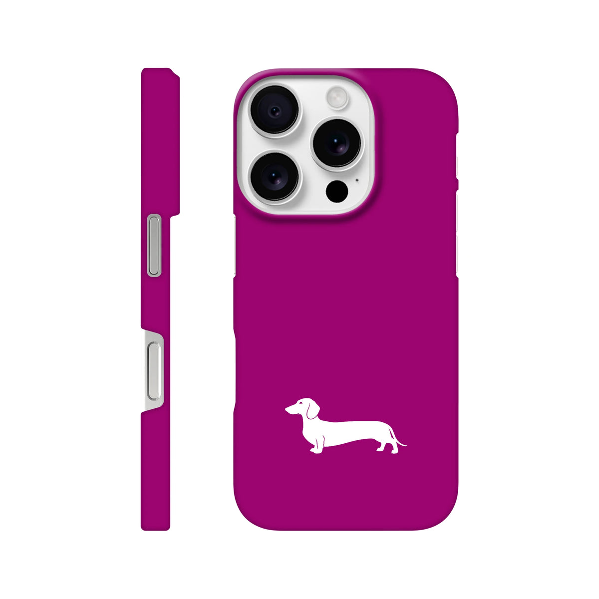 Kurzhaardackel iPhone Handyhülle „Pablo“ - iPhone 16 Pro Lila