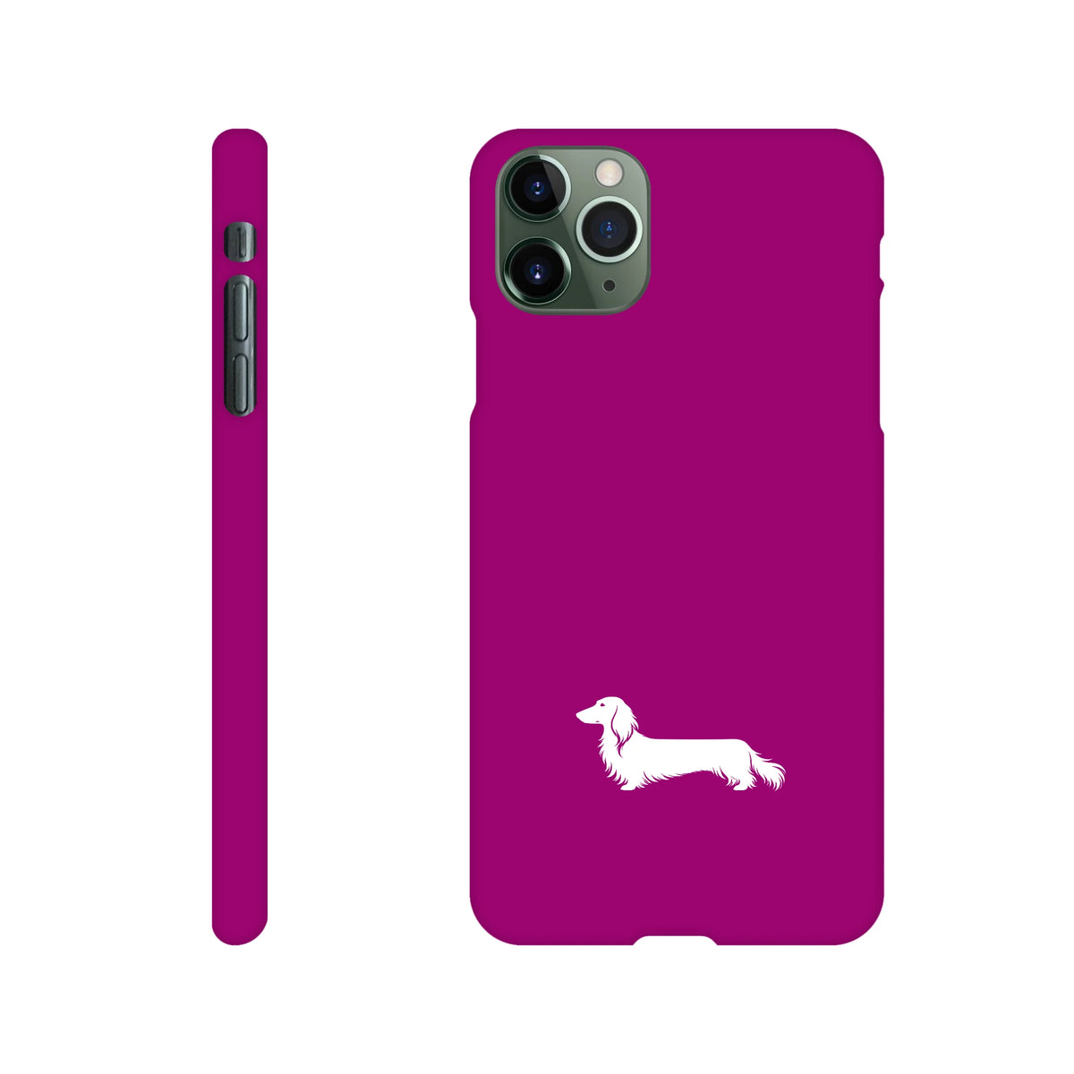 Langhaardackel iPhone Handyhülle „Finn“ - iPhone 11 Pro Max Lila