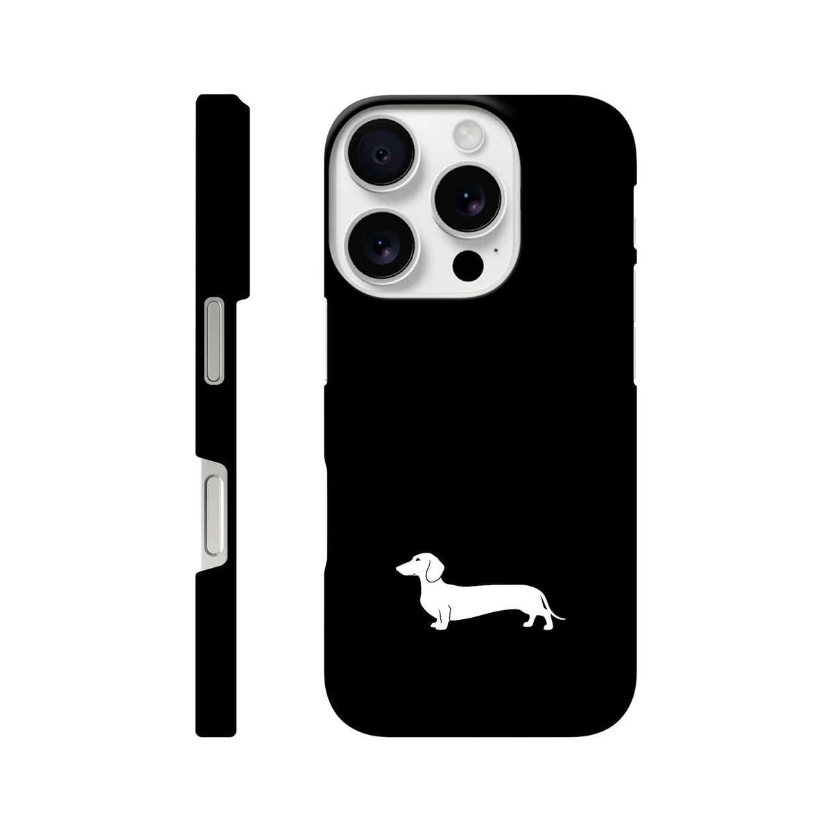 Kurzhaardackel iPhone Handyhülle „Pablo“ - iPhone 16 Pro Schwarz