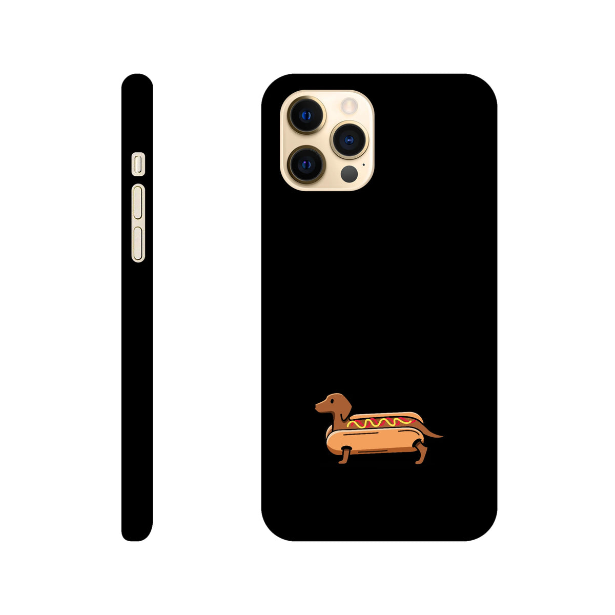 Dackel iPhone Handyhülle „Hot Dog“ - iPhone 12 Pro Max Schwarz