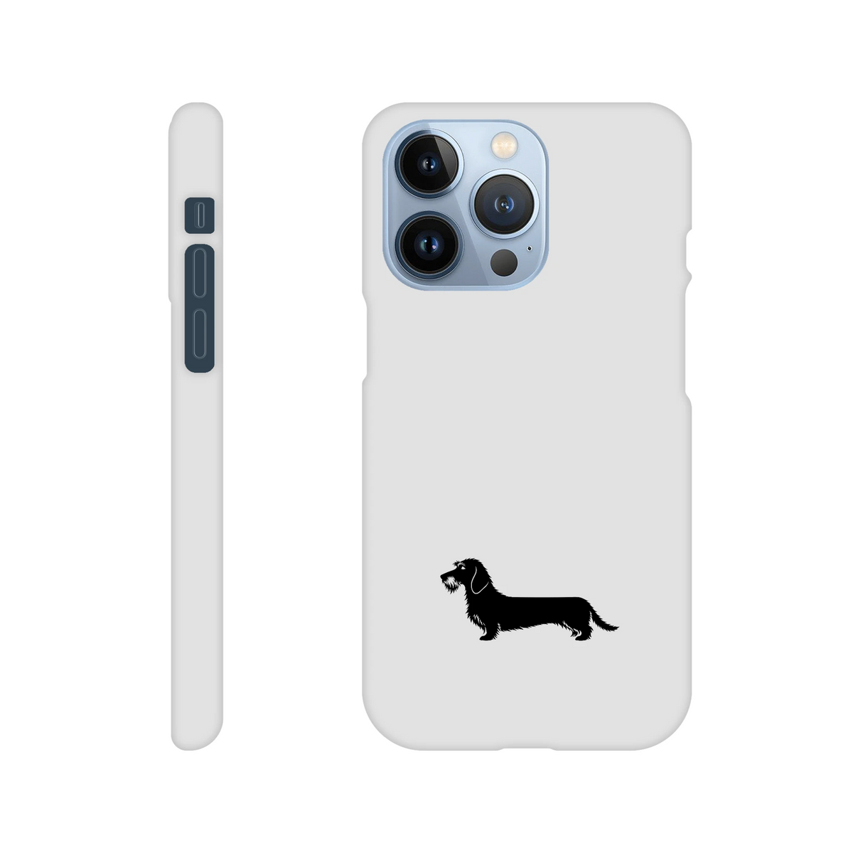 Rauhaardackel iPhone Handyhülle „Rosi“ - iPhone 13 Pro Weiß