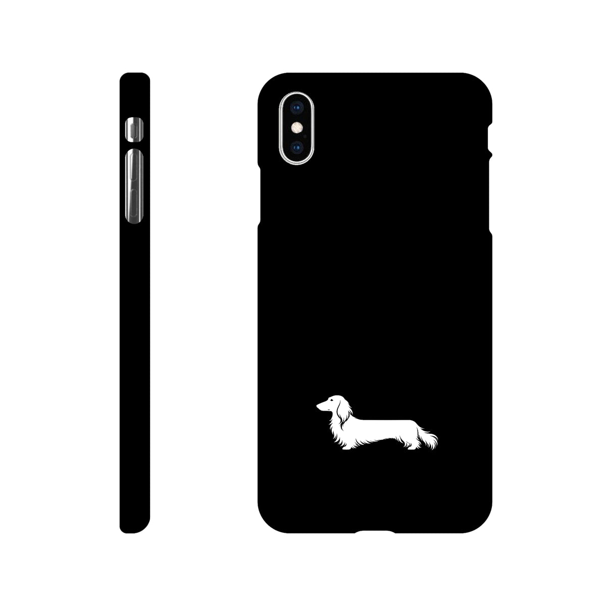 Langhaardackel iPhone Handyhülle „Finn“ - iPhone XS Max Schwarz