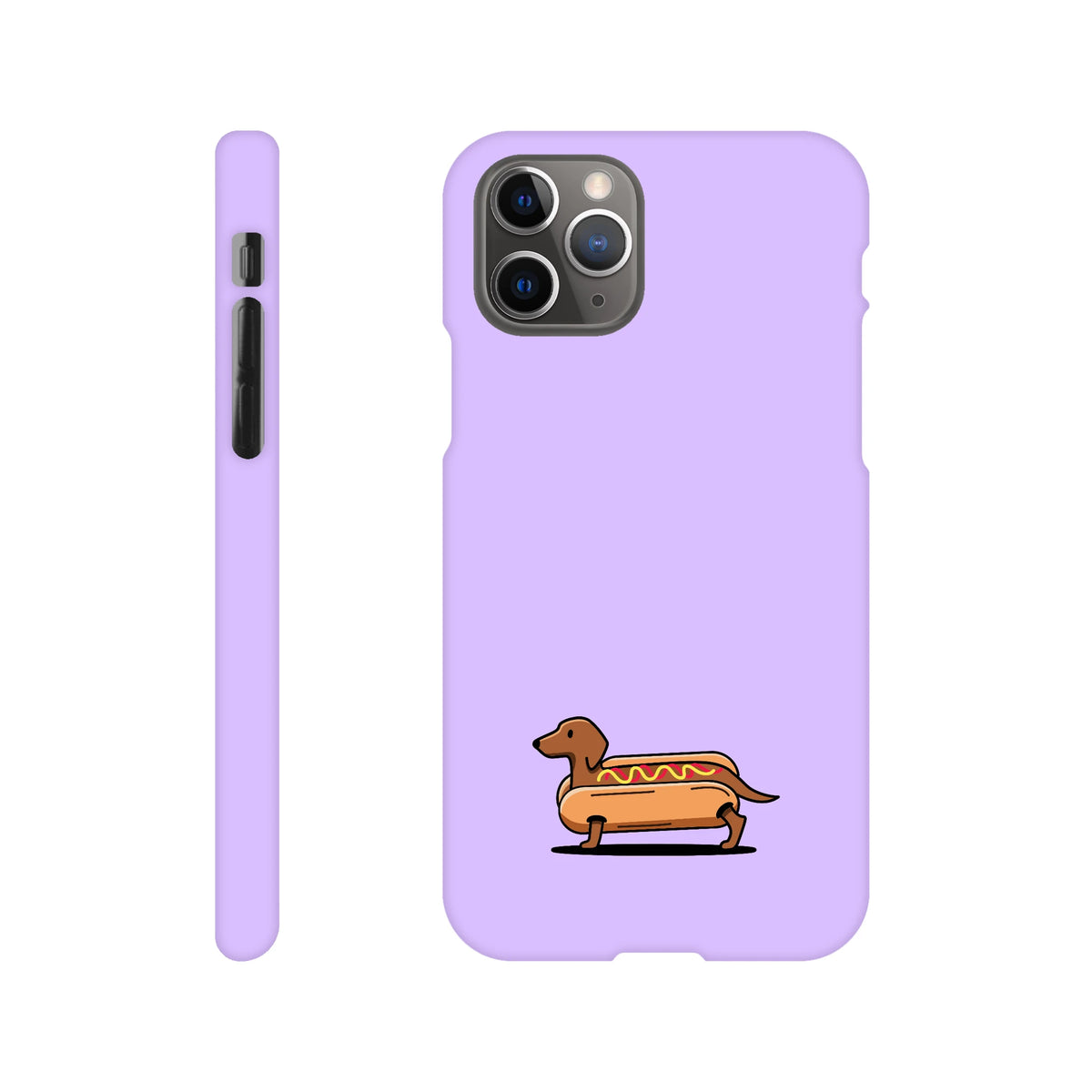 Dackel iPhone Handyhülle „Hot Dog“ - iPhone 11 Pro Flieder