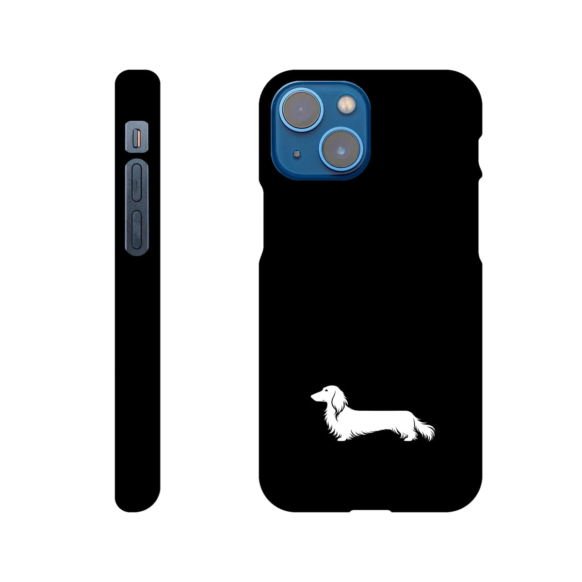 Langhaardackel iPhone Handyhülle „Finn“ - iPhone 13 Mini Schwarz