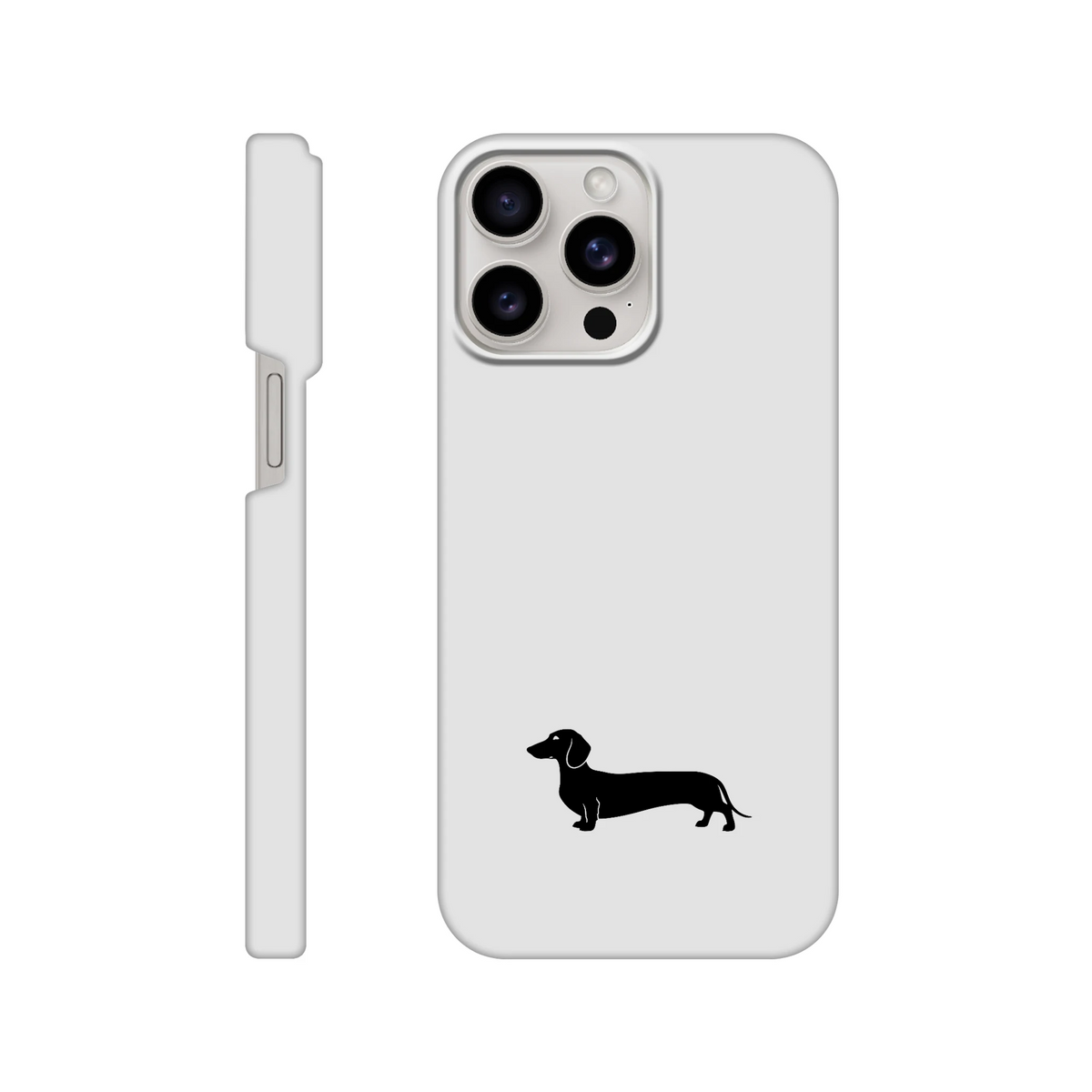 Kurzhaardackel iPhone Handyhülle „Pablo“ - iPhone 15 Pro Max Weiß
