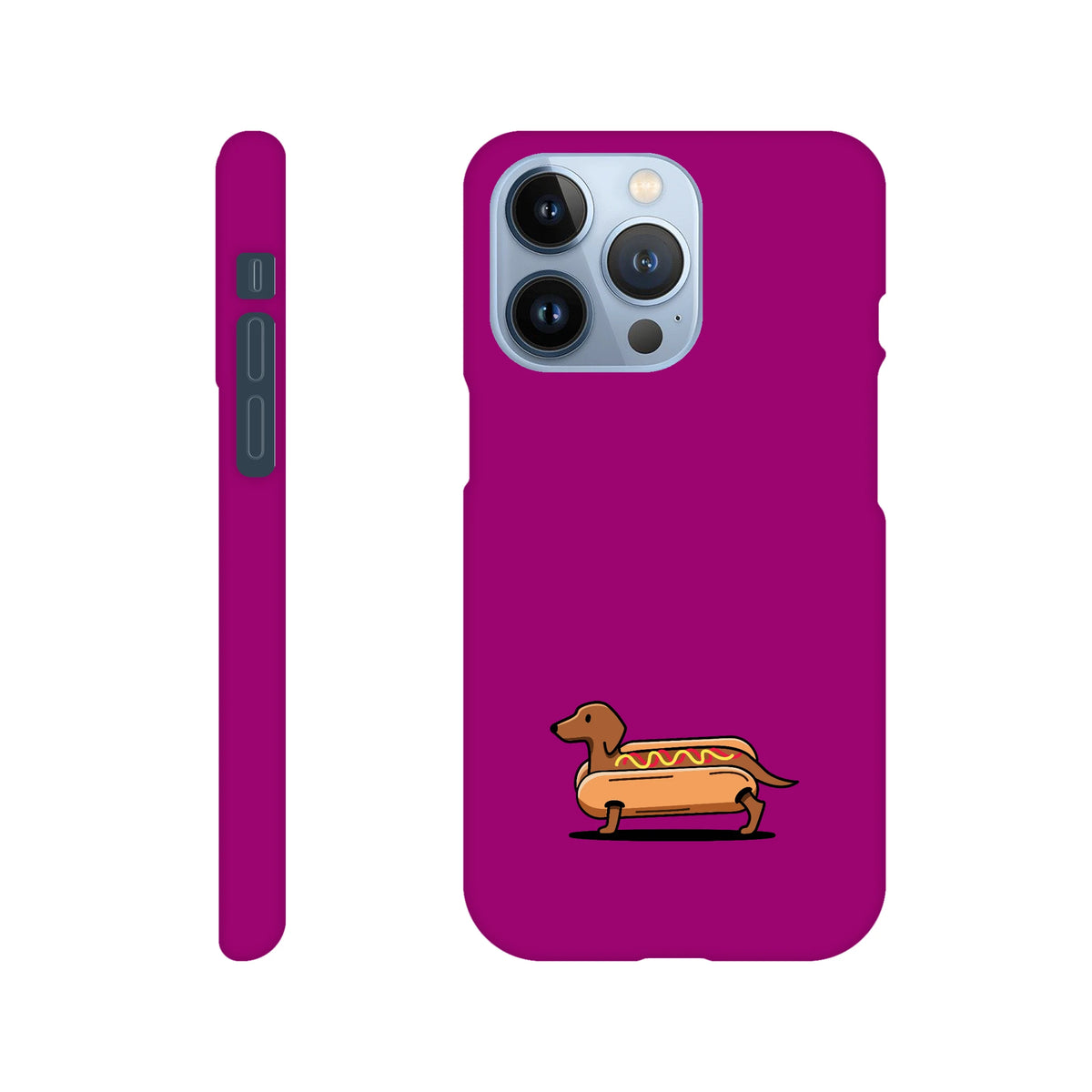 Dackel iPhone Handyhülle „Hot Dog“ - iPhone 13 Pro Lila