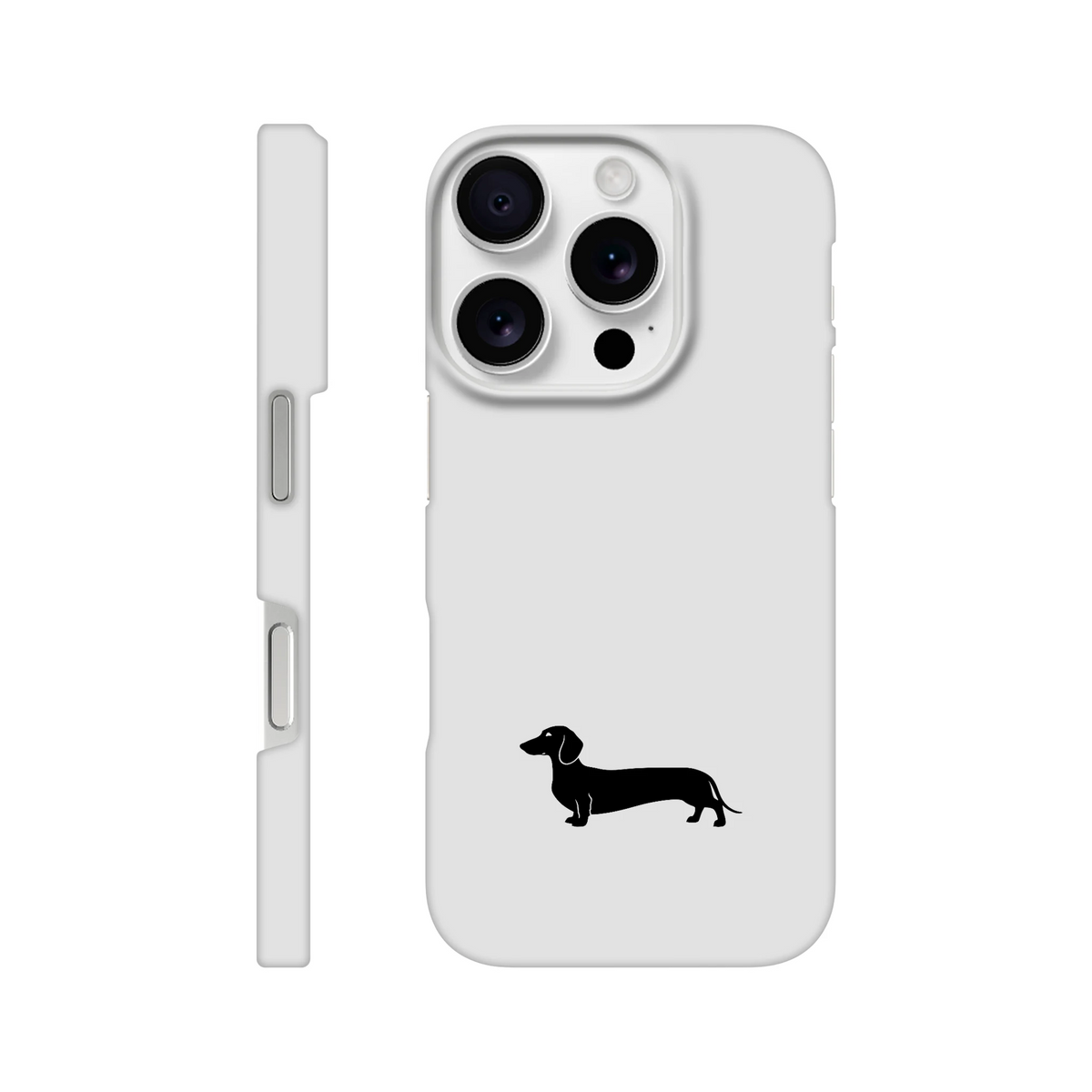 Kurzhaardackel iPhone Handyhülle „Pablo“ - iPhone 16 Pro Weiß