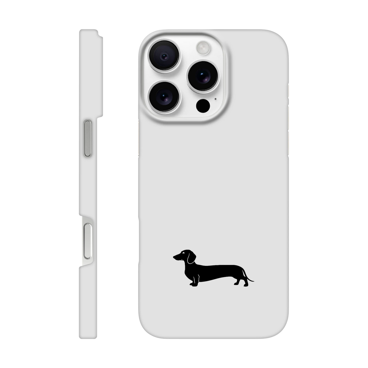 Kurzhaardackel iPhone Handyhülle „Pablo“ - iPhone 16 Pro Max Weiß