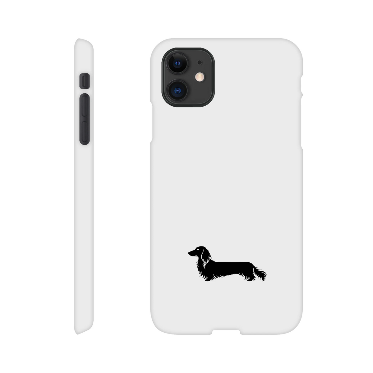 Langhaardackel iPhone Handyhülle „Finn“ - iPhone 11 Weiß