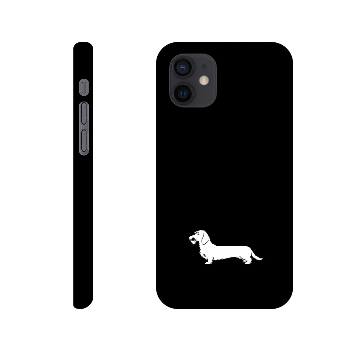 Rauhaardackel iPhone Handyhülle „Rosi“ - iPhone 12 Mini Schwarz