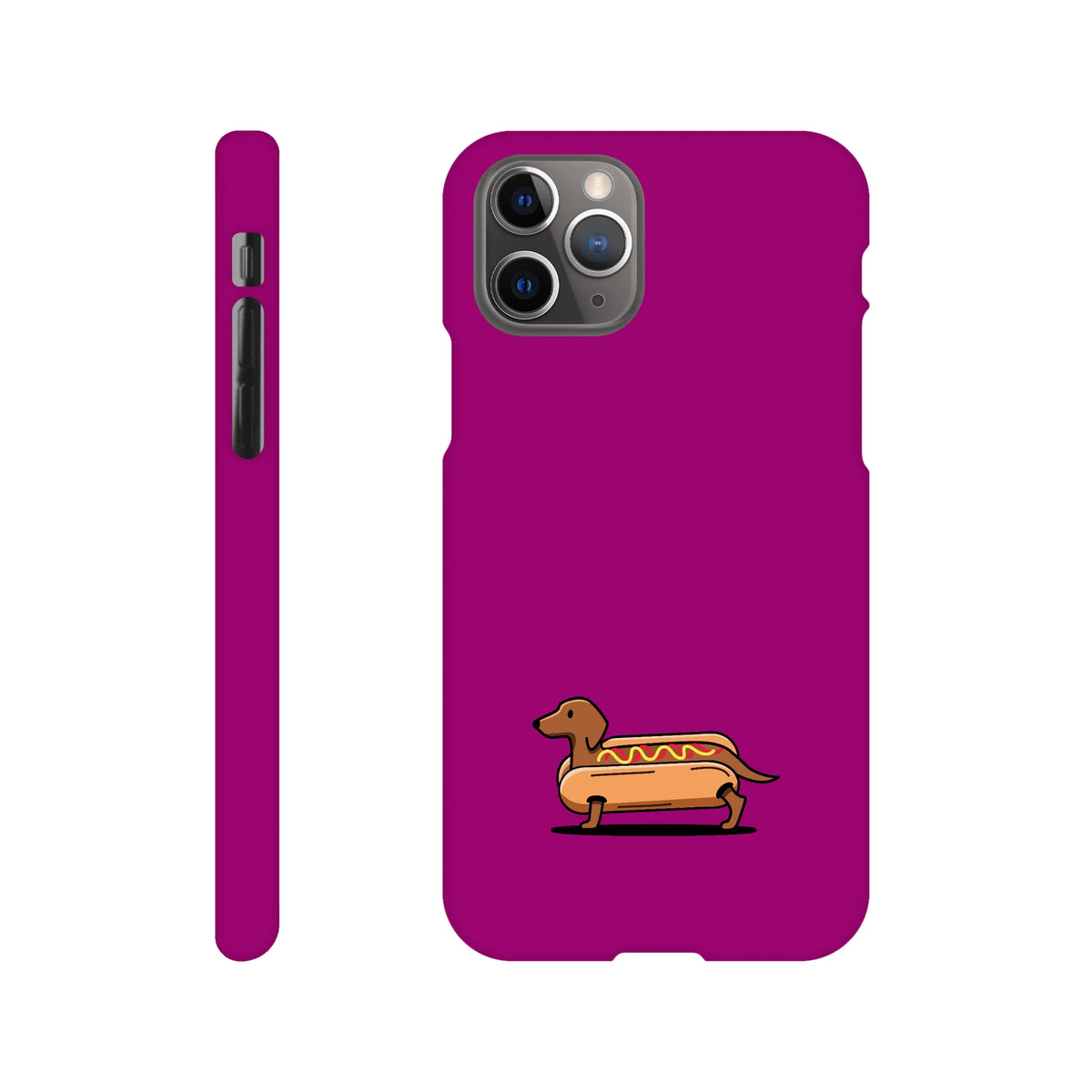 Dackel iPhone Handyhülle „Hot Dog“ - iPhone 11 Pro Lila