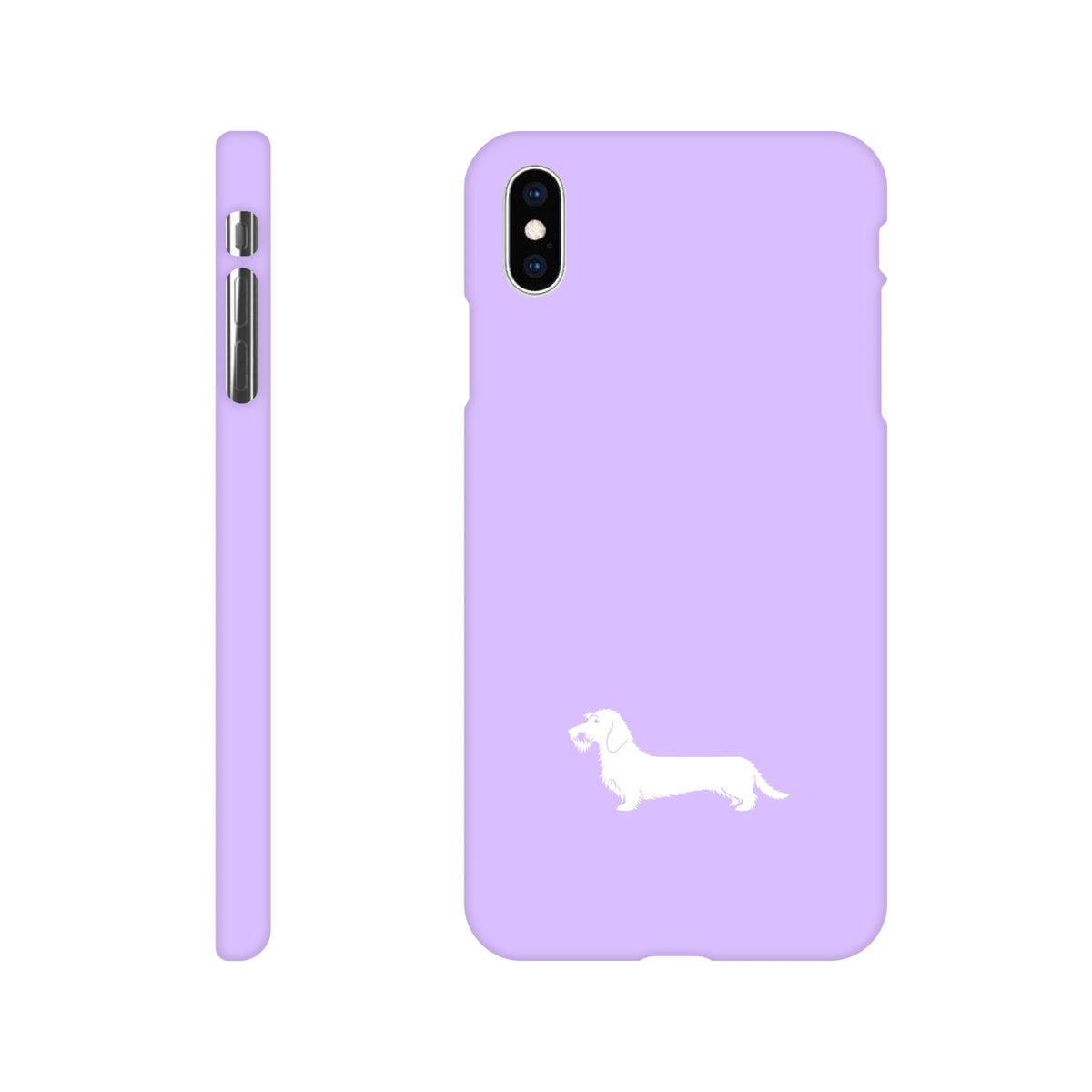 Rauhaardackel iPhone Handyhülle „Rosi“ - iPhone XS Max Flieder