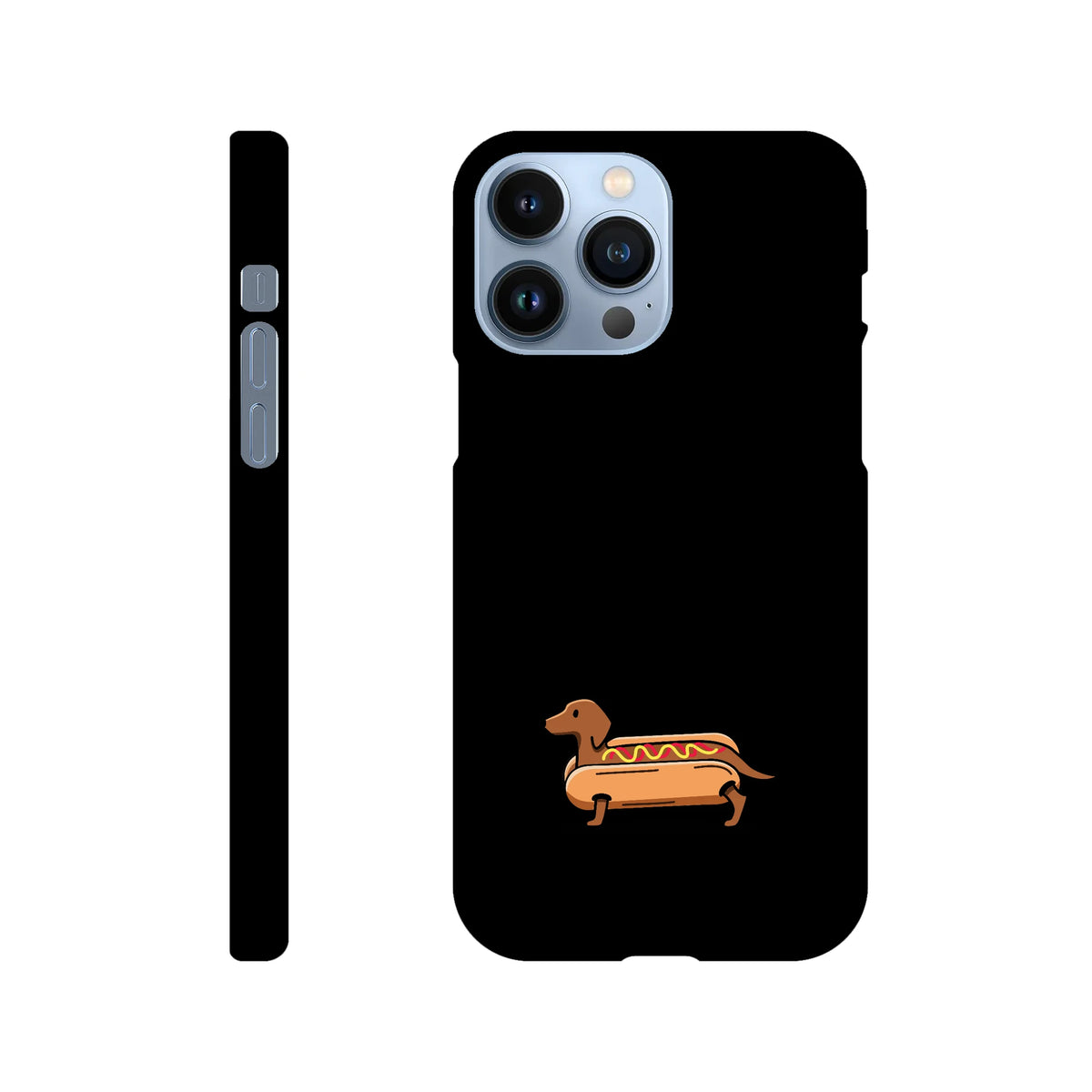 Dackel iPhone Handyhülle „Hot Dog“ - iPhone 13 Pro Max Schwarz