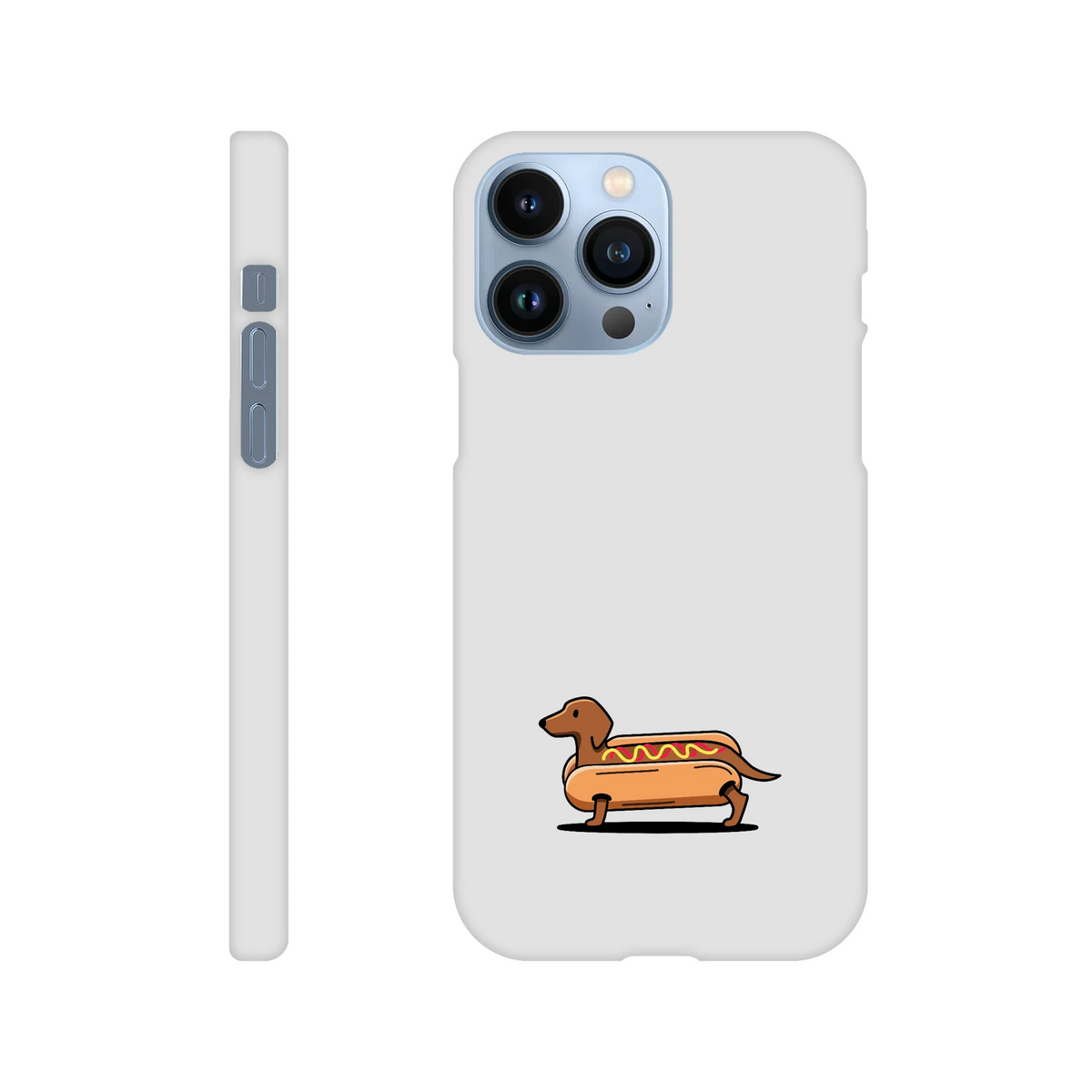 Dackel iPhone Handyhülle „Hot Dog“ - iPhone 13 Pro Max Weiß