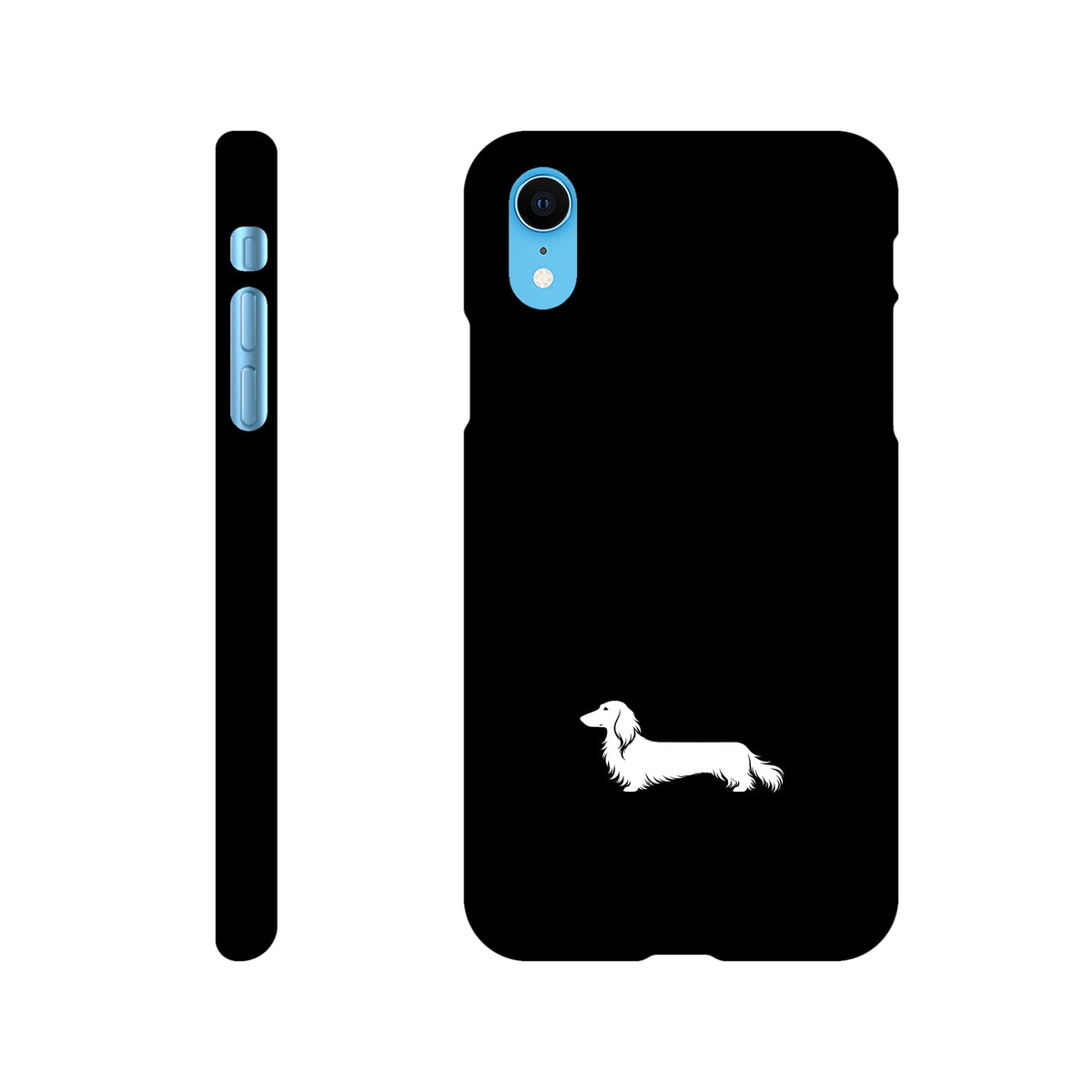 Langhaardackel iPhone Handyhülle „Finn“ - iPhone XR Schwarz