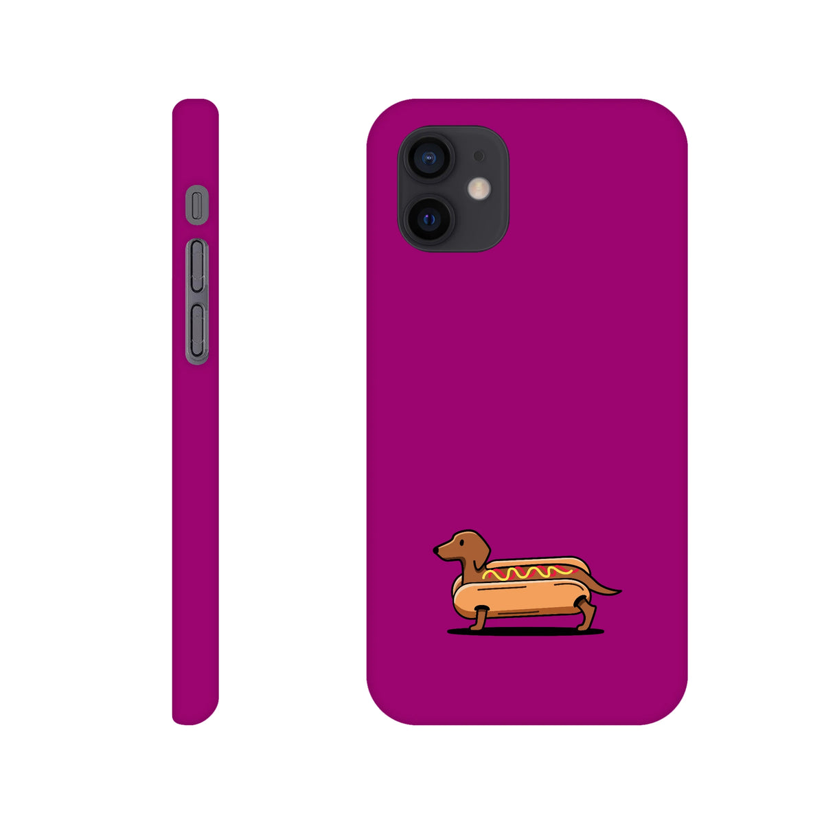 Dackel iPhone Handyhülle „Hot Dog“ - iPhone 12 Mini Lila
