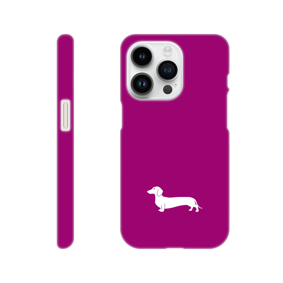 Kurzhaardackel iPhone Handyhülle „Pablo“ - iPhone 14 Pro Lila