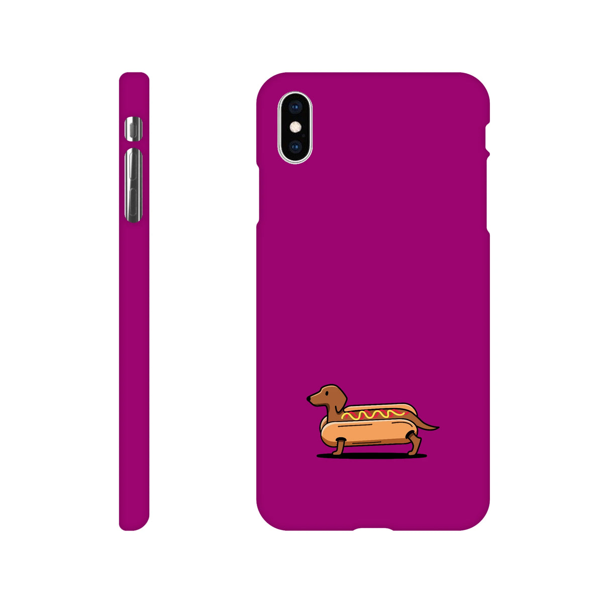 Dackel iPhone Handyhülle „Hot Dog“ - iPhone XS Max Lila