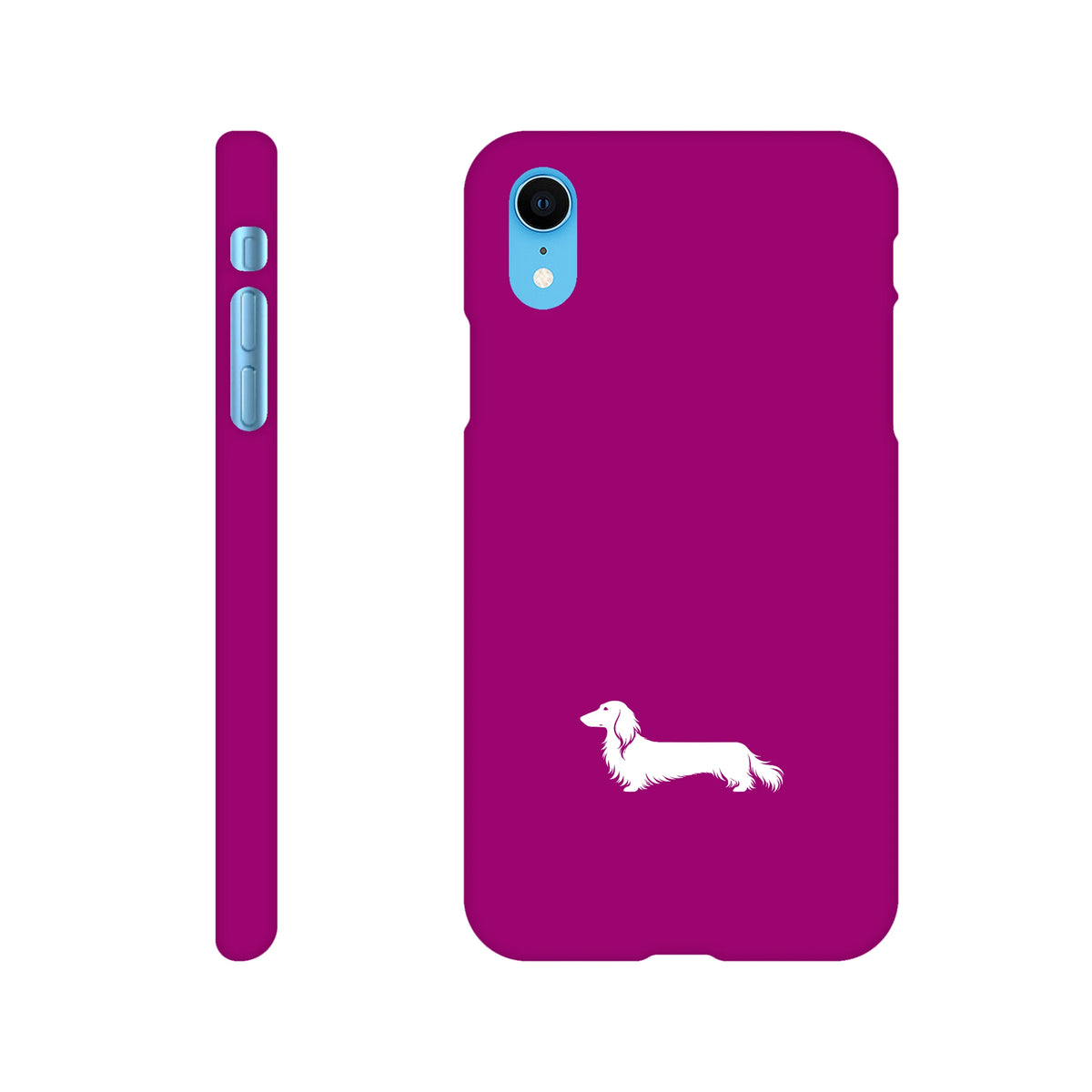 Langhaardackel iPhone Handyhülle „Finn“ - iPhone XR Lila