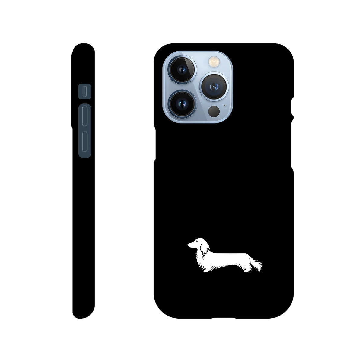Langhaardackel iPhone Handyhülle „Finn“ - iPhone 13 Pro Schwarz