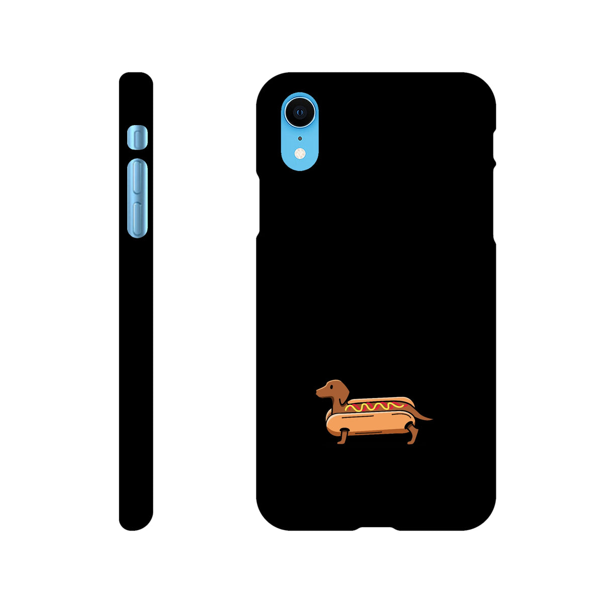 Dackel iPhone Handyhülle „Hot Dog“ - iPhone XR Schwarz