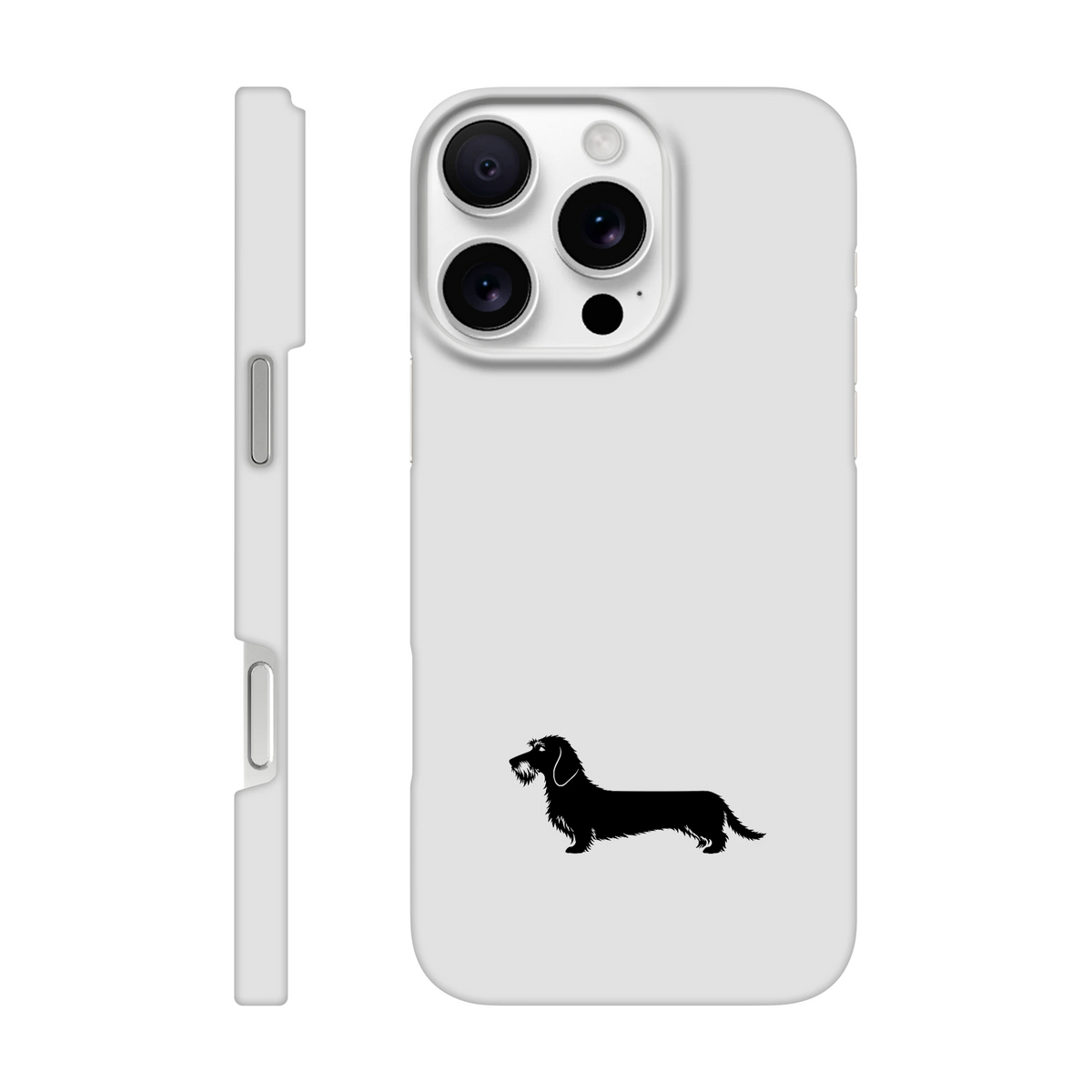 Rauhaardackel iPhone Handyhülle „Rosi“ - iPhone 16 Pro Max Weiß