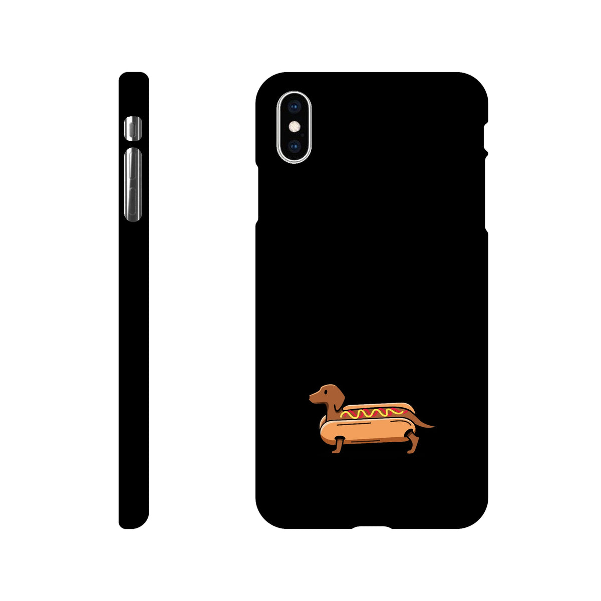 Dackel iPhone Handyhülle „Hot Dog“ - iPhone XS Max Schwarz