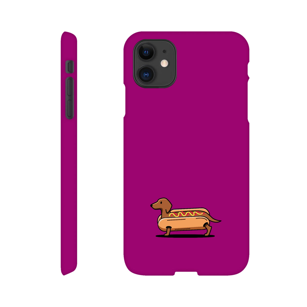 Dackel iPhone Handyhülle „Hot Dog“ - iPhone 11 Lila