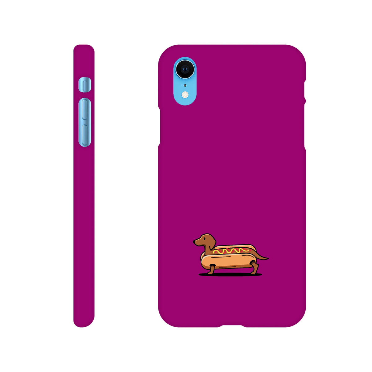 Dackel iPhone Handyhülle „Hot Dog“ - iPhone XR Lila