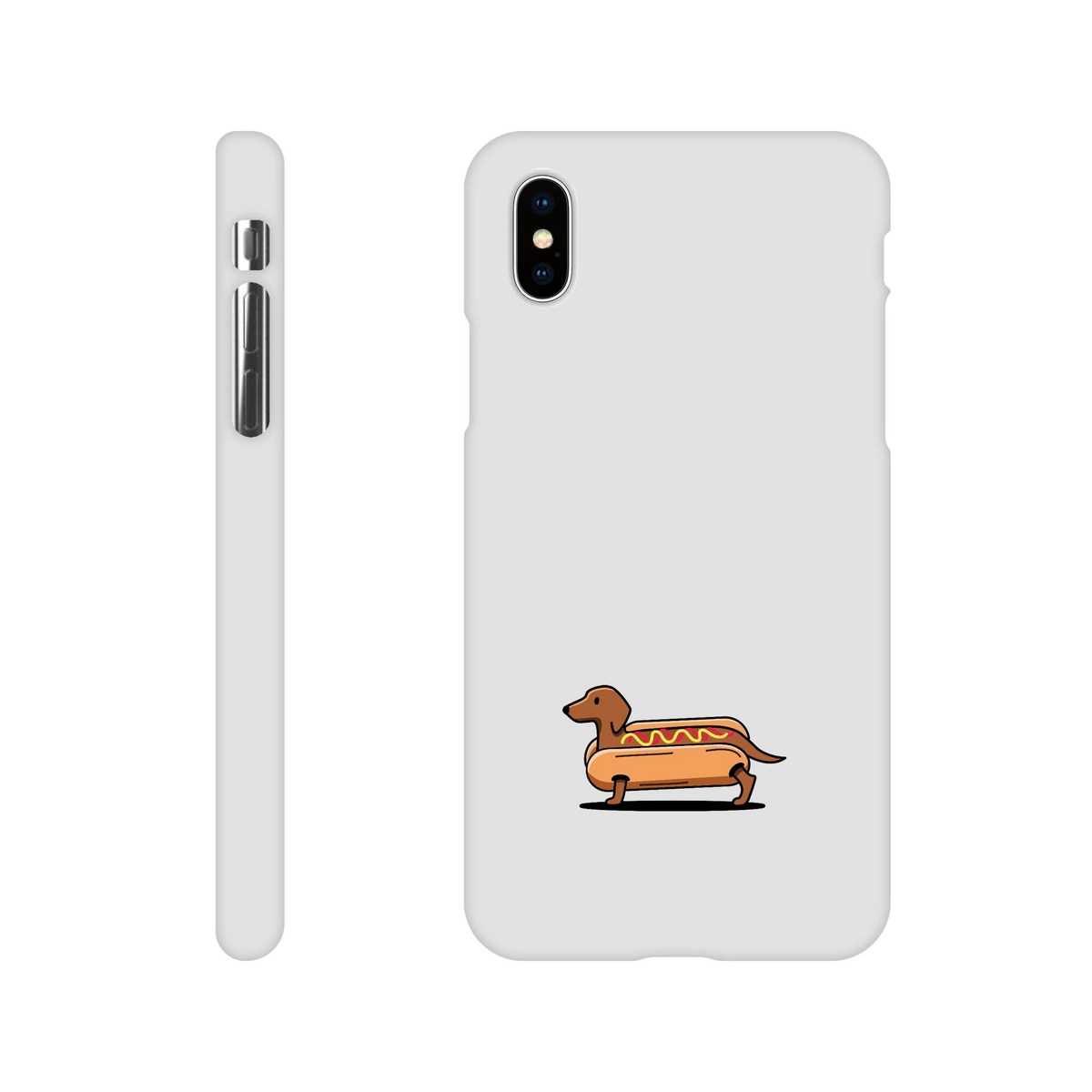 Dackel iPhone Handyhülle „Hot Dog“ - iPhone X Weiß