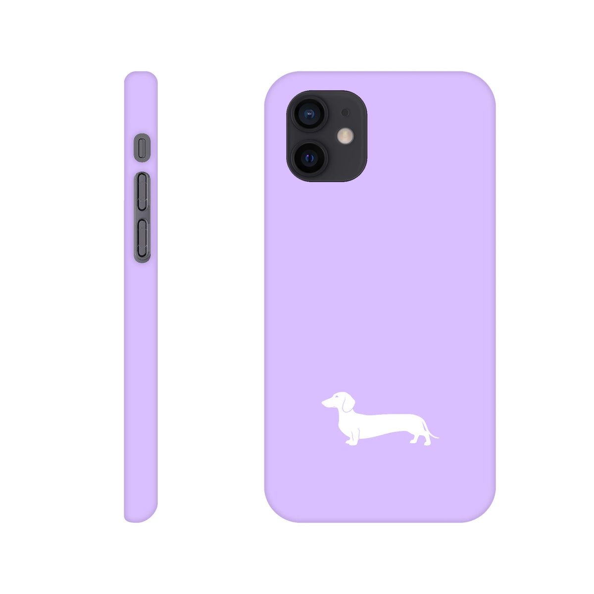 Kurzhaardackel iPhone Handyhülle „Pablo“ - iPhone 12 Mini Flieder