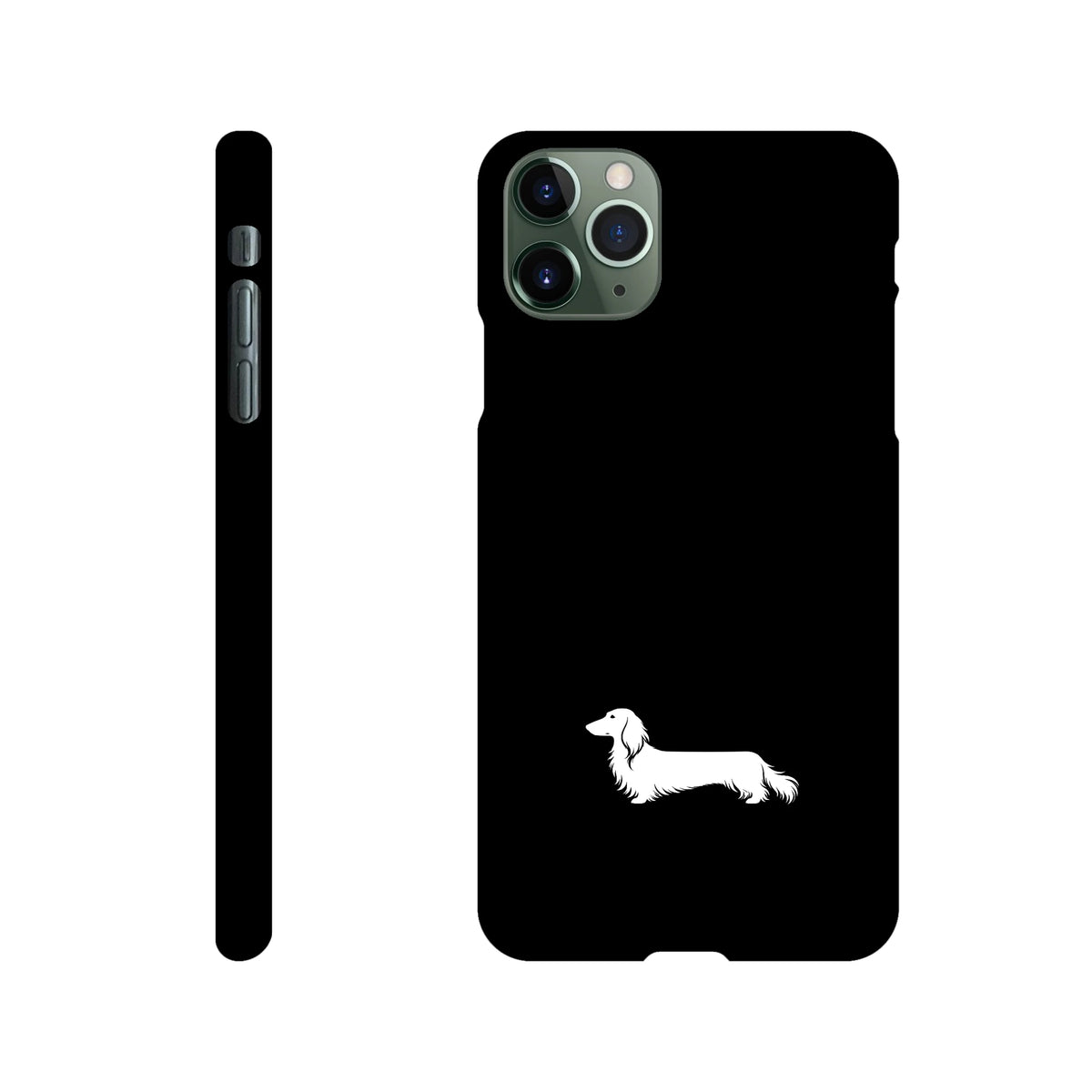 Langhaardackel iPhone Handyhülle „Finn“ - iPhone 11 Pro Max Schwarz