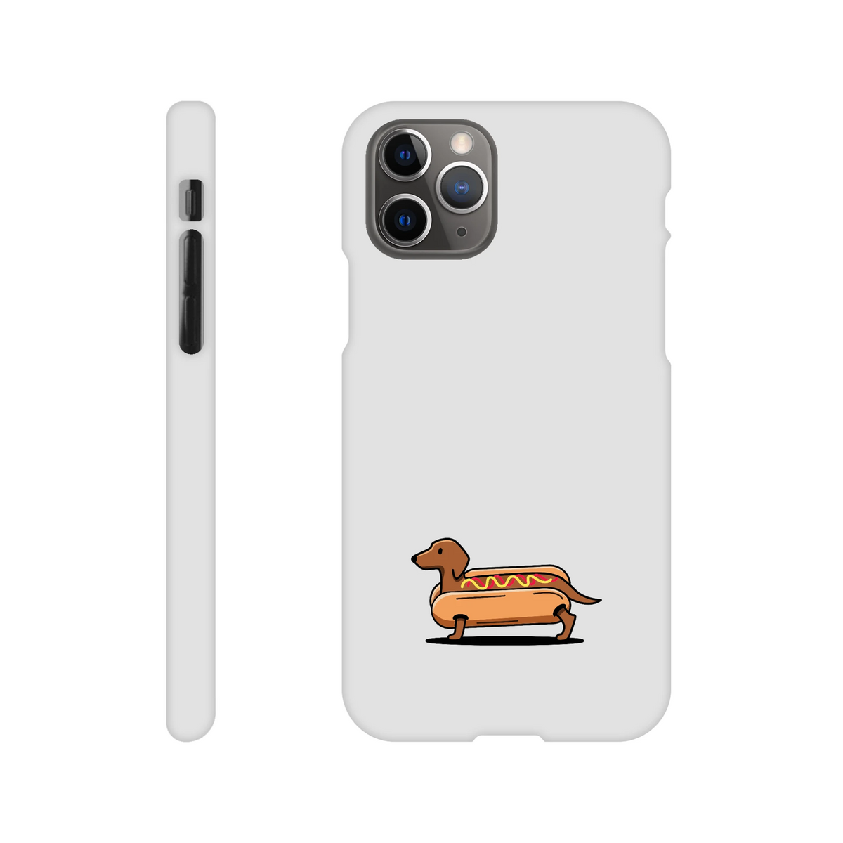 Dackel iPhone Handyhülle „Hot Dog“ - iPhone 11 Pro Weiß