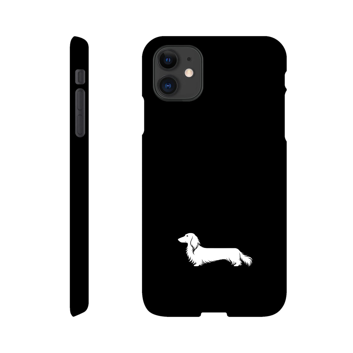 Langhaardackel iPhone Handyhülle „Finn“ - iPhone 11 Schwarz