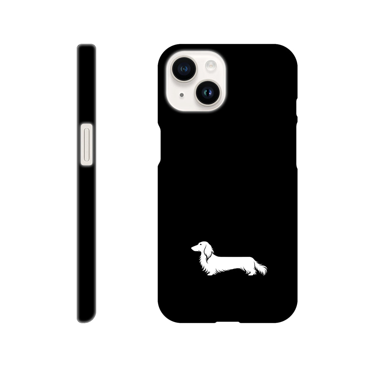 Langhaardackel iPhone Handyhülle „Finn“ - iPhone 14 Schwarz