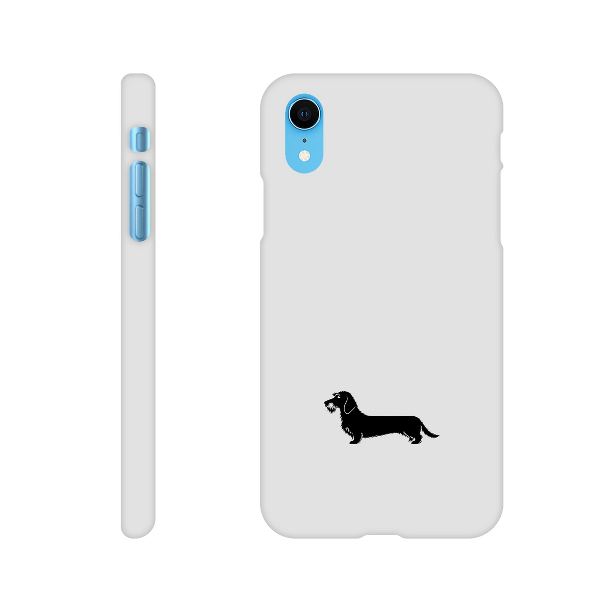 Rauhaardackel iPhone Handyhülle „Rosi“ - iPhone XR Weiß